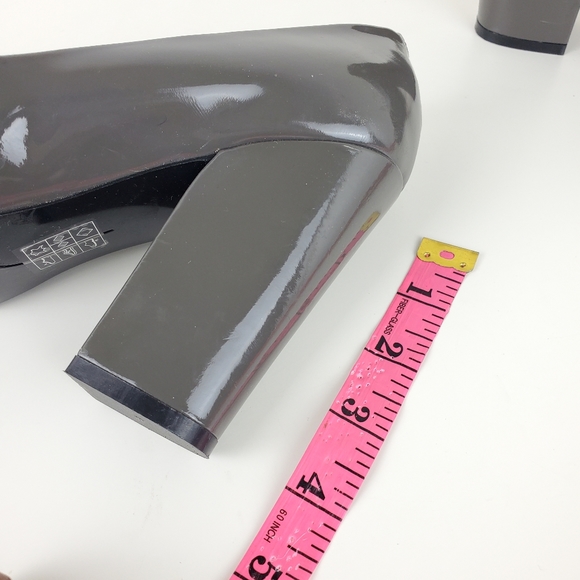 Nine West Women Pumps Grey Color Patent Leather Block Heel Size 7.5 - Picture 8 of 10